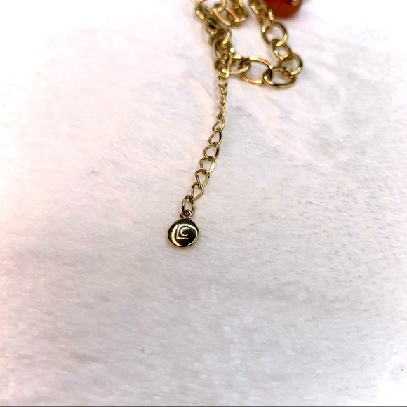 Liz Claibourne Signed Gold Tone Locket Charm Collar Necklace - Picture 10 of 13